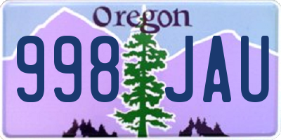 OR license plate 998JAU