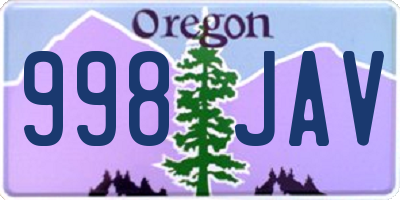 OR license plate 998JAV