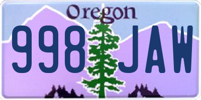 OR license plate 998JAW