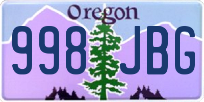 OR license plate 998JBG