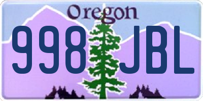 OR license plate 998JBL