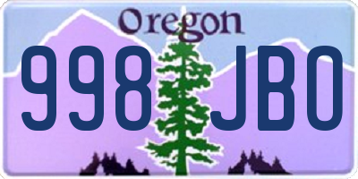 OR license plate 998JBO