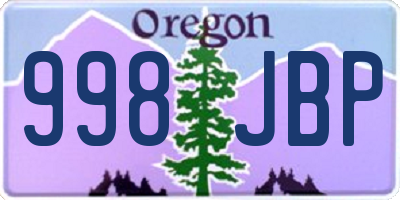 OR license plate 998JBP