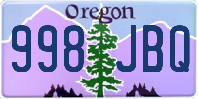 OR license plate 998JBQ