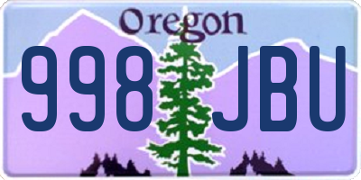 OR license plate 998JBU