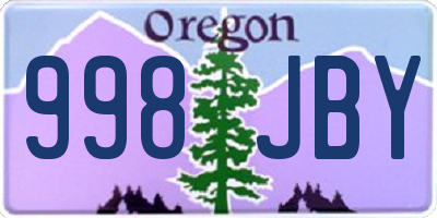 OR license plate 998JBY