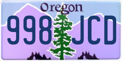 OR license plate 998JCD