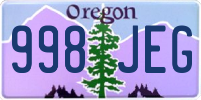 OR license plate 998JEG