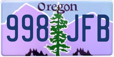 OR license plate 998JFB