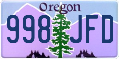 OR license plate 998JFD