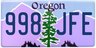 OR license plate 998JFE