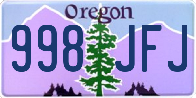 OR license plate 998JFJ