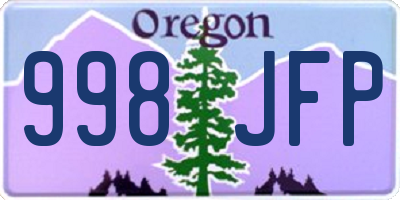OR license plate 998JFP