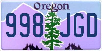 OR license plate 998JGD