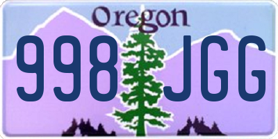 OR license plate 998JGG