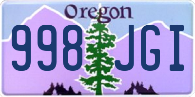 OR license plate 998JGI