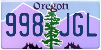 OR license plate 998JGL