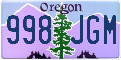 OR license plate 998JGM