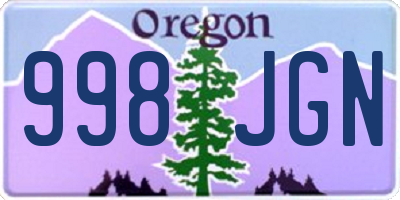 OR license plate 998JGN