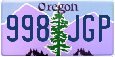 OR license plate 998JGP