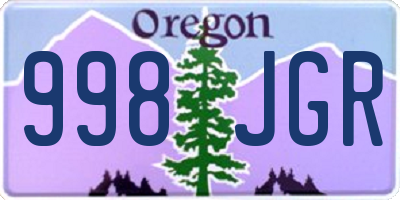 OR license plate 998JGR