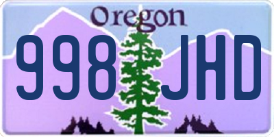 OR license plate 998JHD