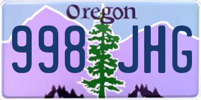 OR license plate 998JHG