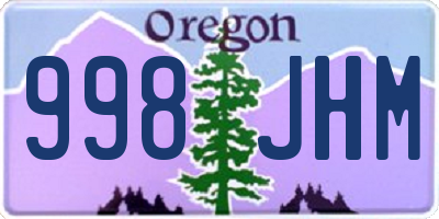 OR license plate 998JHM