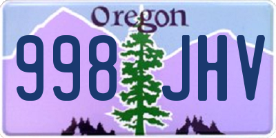 OR license plate 998JHV