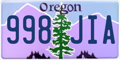 OR license plate 998JIA