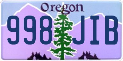 OR license plate 998JIB