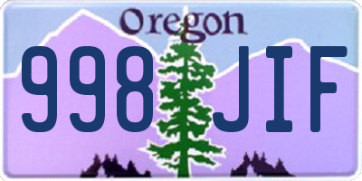 OR license plate 998JIF