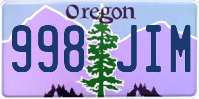 OR license plate 998JIM