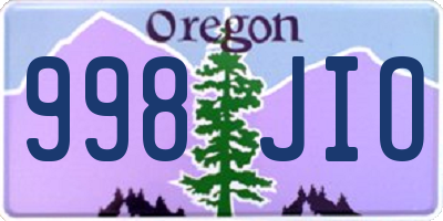 OR license plate 998JIO