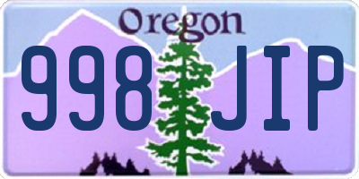 OR license plate 998JIP