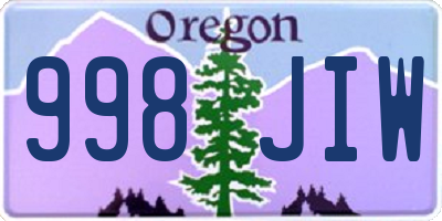 OR license plate 998JIW