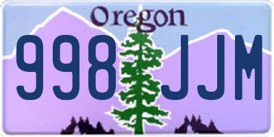 OR license plate 998JJM