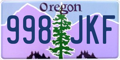 OR license plate 998JKF