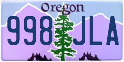 OR license plate 998JLA