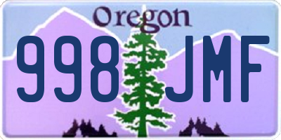 OR license plate 998JMF