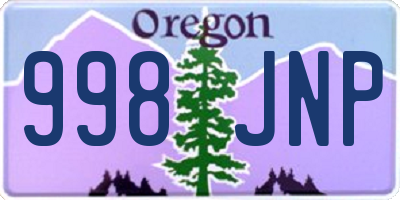 OR license plate 998JNP