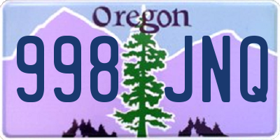 OR license plate 998JNQ