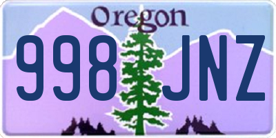 OR license plate 998JNZ