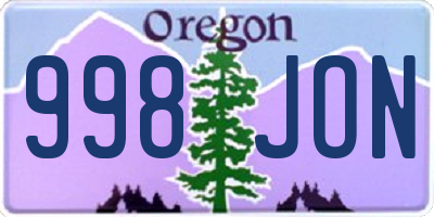 OR license plate 998JON