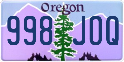 OR license plate 998JOQ