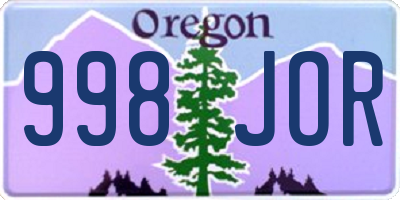 OR license plate 998JOR