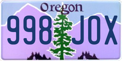 OR license plate 998JOX