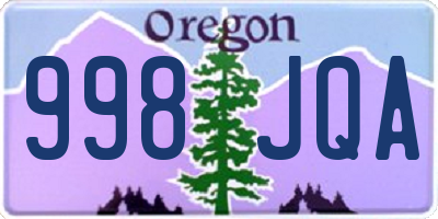 OR license plate 998JQA