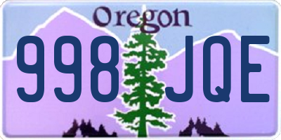 OR license plate 998JQE