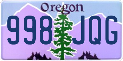 OR license plate 998JQG